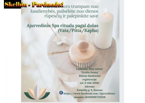 Ajurvedinis Spa ritualas pagal došas (Vata/Pitta/Kapha)