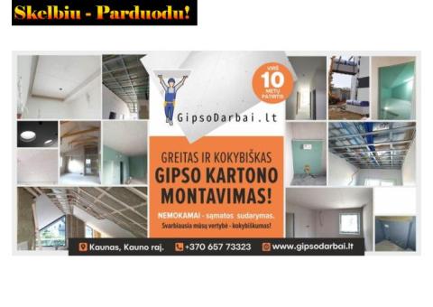 Kokybiškas gipso kartono montavimas