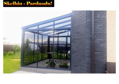 Aliuminio stoginės. Verandų stiklinimas