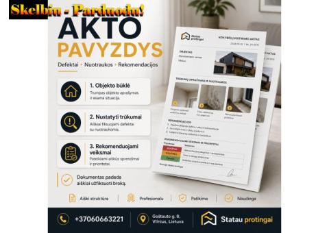ATLIKTŲ DARBŲ KOKYBĖS VERTINIMO AKTAS