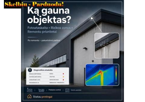 Plokščių stogų ir fasadų pratekėjimų diagnostika